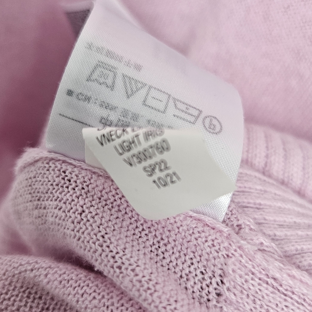 Gap Sz XS Cotton & Lenin Blend Women's Pink V-Neck Sweater - Picture 6 of 7